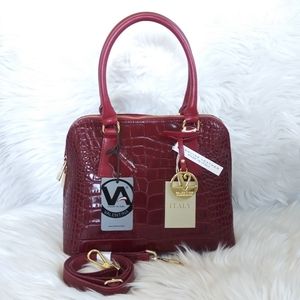 NWT VALENTINA SATCHEL HANDBAG ITALIAN LEATHER